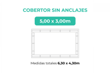 Cobertura sem fixação 5x3