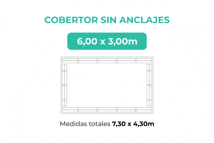 Cobertura sem fixação 6x3