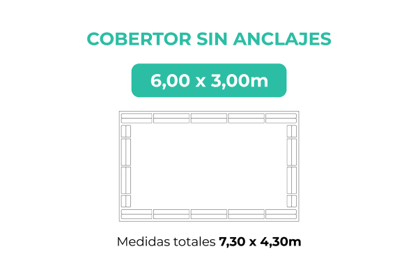 Cobertor sin anclajes 6x3