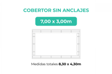 Cobertor sin anclajes 7x3