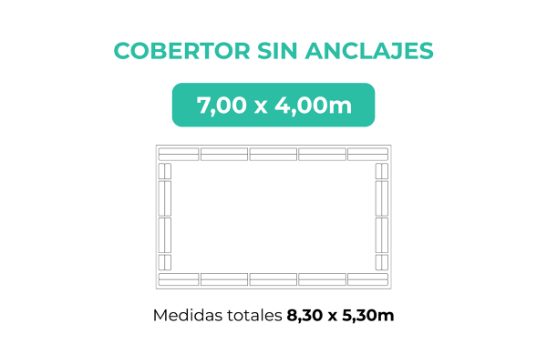 Cobertor sin anclajes 7x4