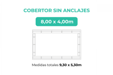 Cobertor sin anclajes 8x4