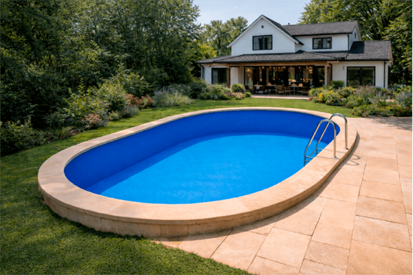liner piscina ovalada